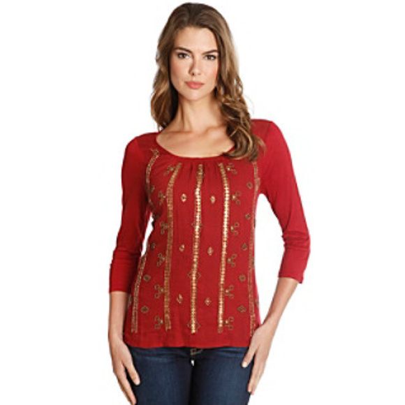 lucky brand red top